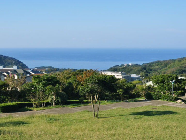 すばらしい景色を眺めながらくつろげる広場